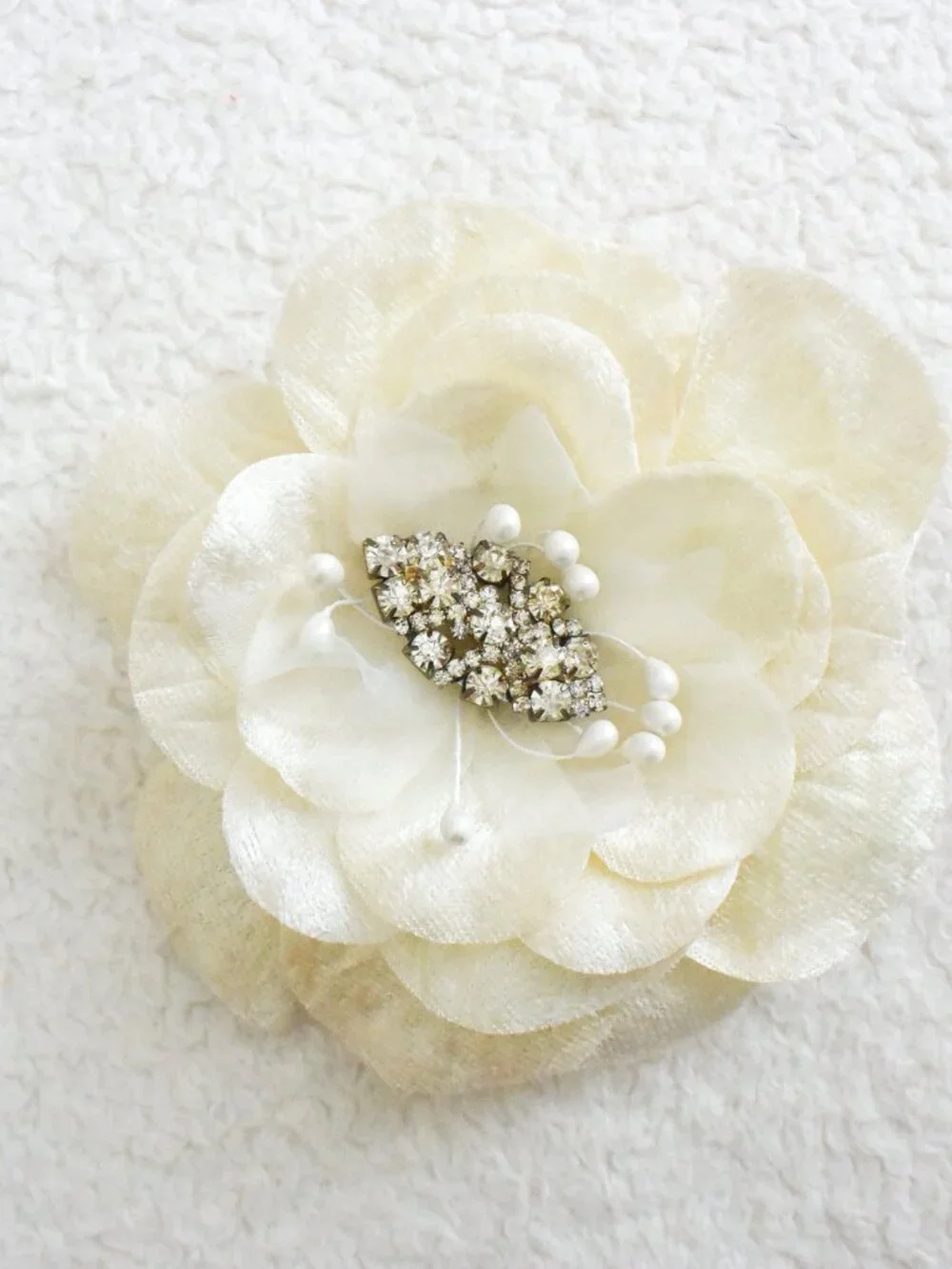 *DOLLCAKE* Boutique Large Rhinestone Flower Brooch & Pin - 5.5